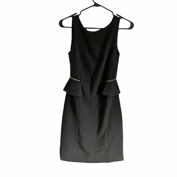 ZARA pencil peplum dress with gold chain detail size S Small - Picture 1 of 7